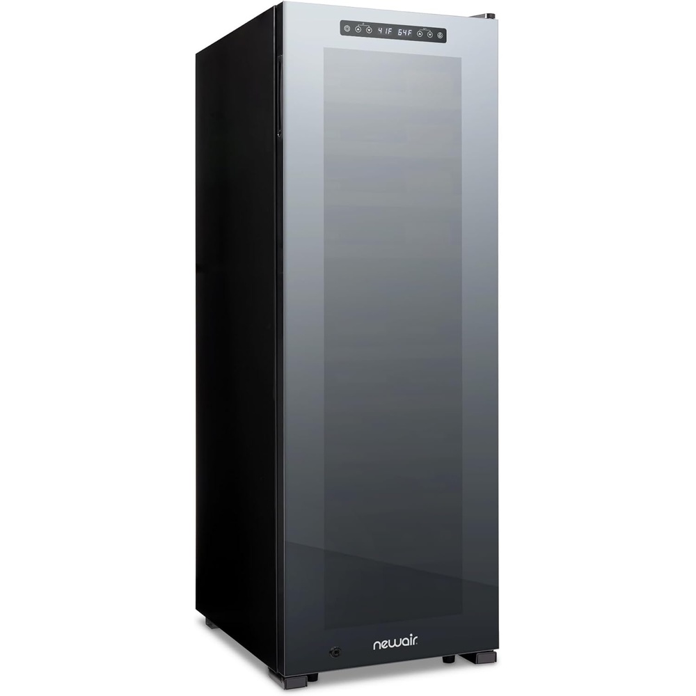 image:imageNewAir Shadow Series Wine Cooler Refrigerator 56 Bottles Dual Temperature Zones Freestanding Mirrored Wine and Beverage Fridge with DoubleLayer Tempered Glass Door amp Compressor Cooling for Wine56 bottle